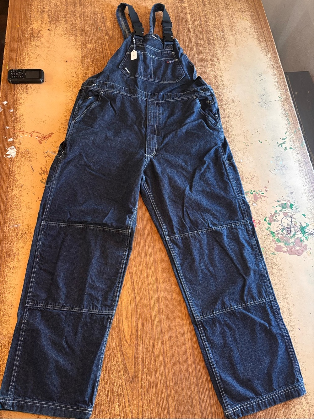Relaxed Fit Dark Blue Denim Overalls for Men Lapco FR